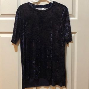 Velvet royal blue short sleeve top